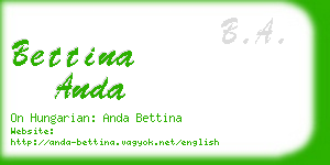 bettina anda business card